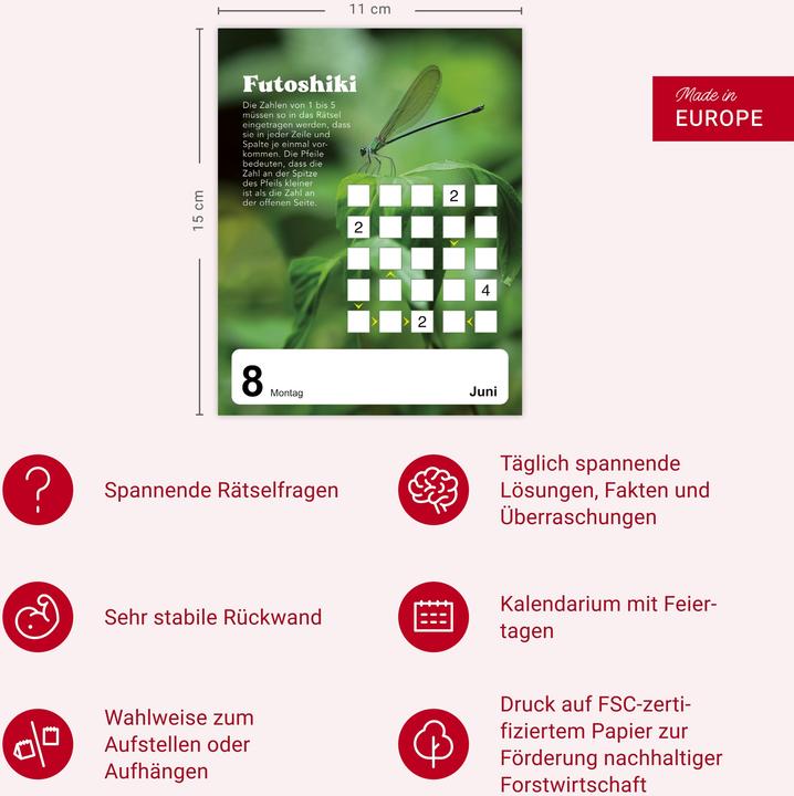 Produktbild Harenberg 5 minutes to kill Tagesabreisskalender 2026 - Der Rätselkalender gegen die langweiligsten Minuten (11 x 14 cm, Deutsch)