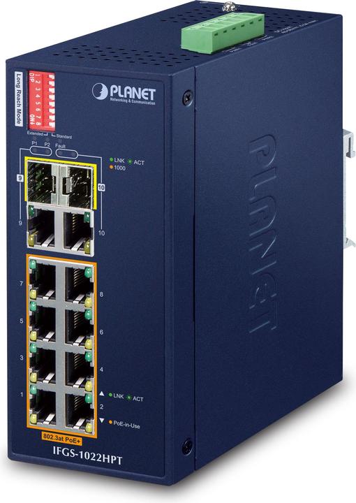 Produktbild Planet IP30 Industrial 8-P 10/100TX (10 Ports)