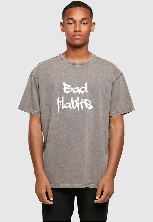 Actual product image Merchcode Bad Habits Acid Washed Heavy Oversized Tee - 112633 (XXL)