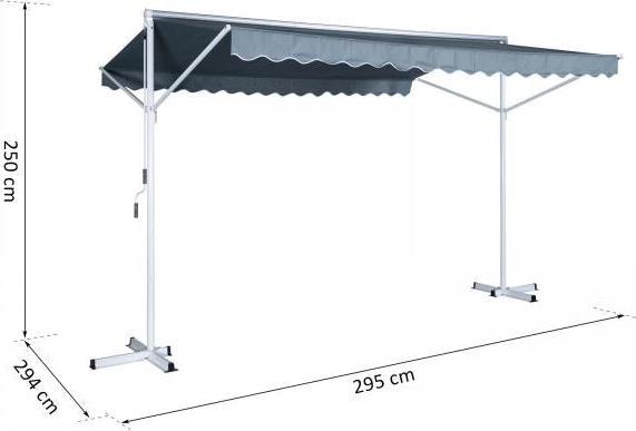 Produktbild Outsunny Standmarkise mit Kurbel (2.94 m)