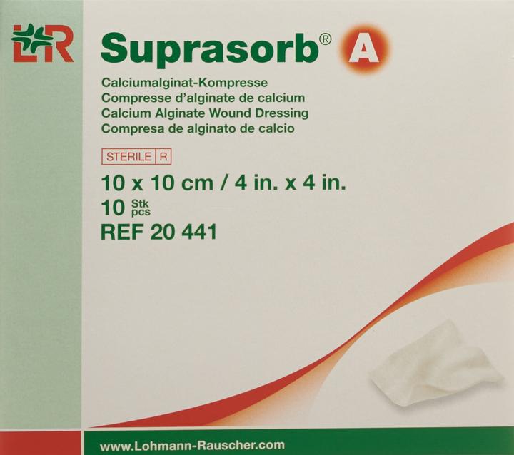 Produktbild Suprasorb Calcium Alginat Kompressen 10cmx10cm (10 x)