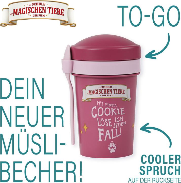 Produktbild Awave Die Schule der Magischen Tiere Müslibecher To Go 540 ml rPET | Beerenrot, Rabbat