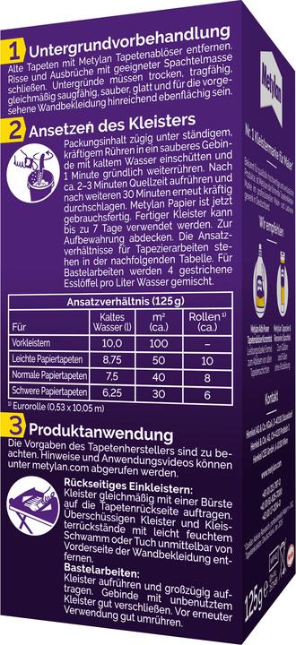 Image du produit Metylan Colle à papier peint (125 g, 1000 ml)