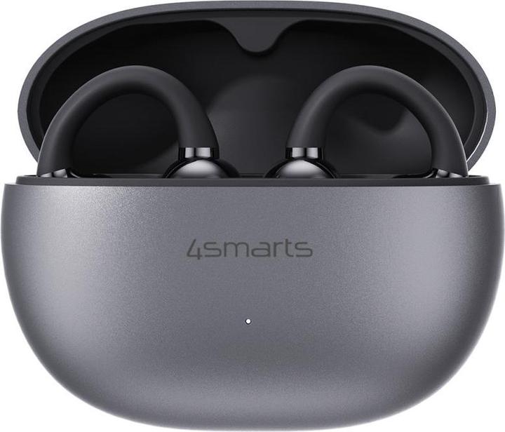 Productafbeelding 4smarts Open-Ear-Kopfhörer SkyBuds Clip Grau, Detailfarbe: Grau (NC, 28 h, Draadloze)