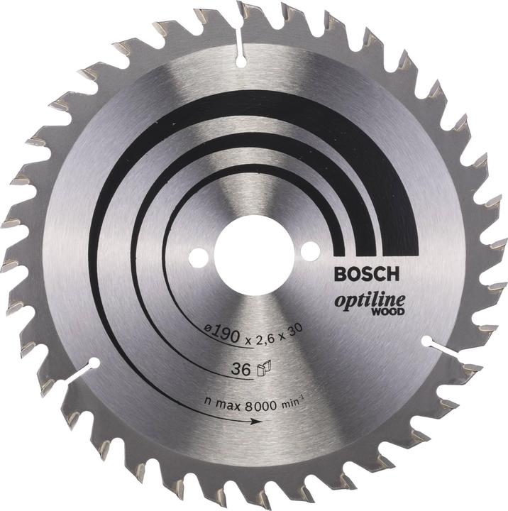 Bosch Professional Zubehör Lame de scie circulaire PRO Wood, 190 x 2.6 x 30 mm