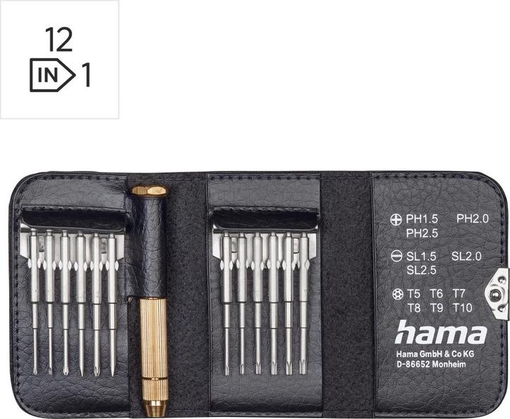 Produktbild Hama Mini-Schraubendreher-Set (Phillipps-Kreuzschlitz (PH), Pozidriv-Kreuzschlitz (PZ), Schlitzschrauben)
