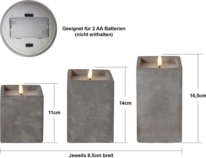 Produktbild Star Trading LED Kerzen mit Timerfunktion | LED Kerze mit Timer | LED Kerzen flackernde Flamme | Wei (3 x)
