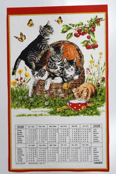 Doerig Katzen Reinleinen 2026 19.2662 DE/FR 40x70cm (40 x 70 cm, Deutsch, Französisch)