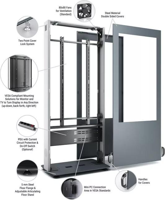 Actual product image DSS Indoor Stele Portrait, 43" screen, black