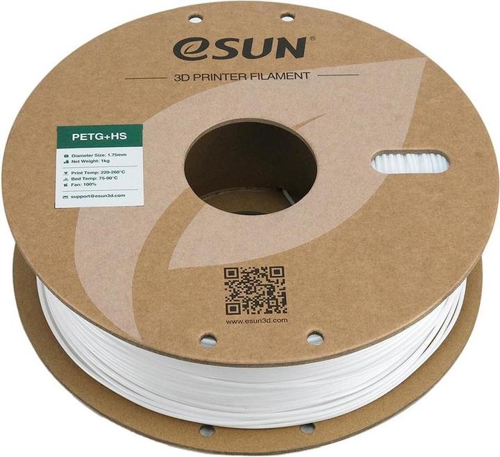 Actual product image eSUN EPETG+HS 1.75mm SOLID WHITE 1kg (PETG, 1.75 mm, 1000 g, White)