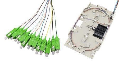 Immagine prodotto Tecline Cassetta di giunzione FO con 12x pigtail in fibra OM5, colorati, SC/UPC, 2,0 m, 12 pezzi (2 m)