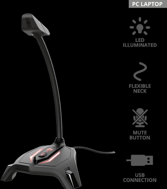 Actual product image Trust GXT 215 Zabi LED Illuminated USB Gaming Microphone