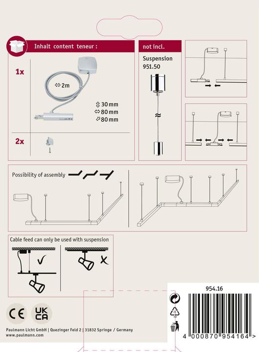 Actual product image Paulmann Luminaires URail Cable Feed