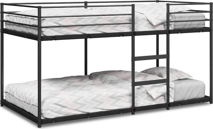 VidaXL Etagenbett ohne Matratze Schwarz 75x190 cm Stahl (75 x 190 cm)