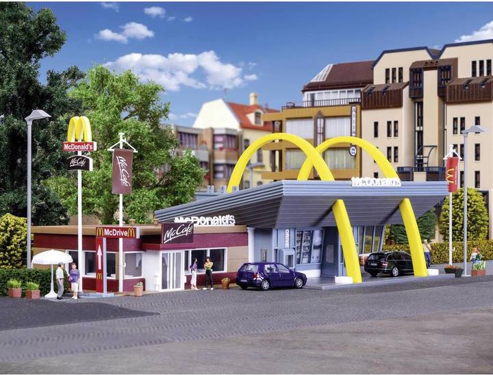 Actual product image Vollmer H0 McDonald's fast food restaurant with McCafé