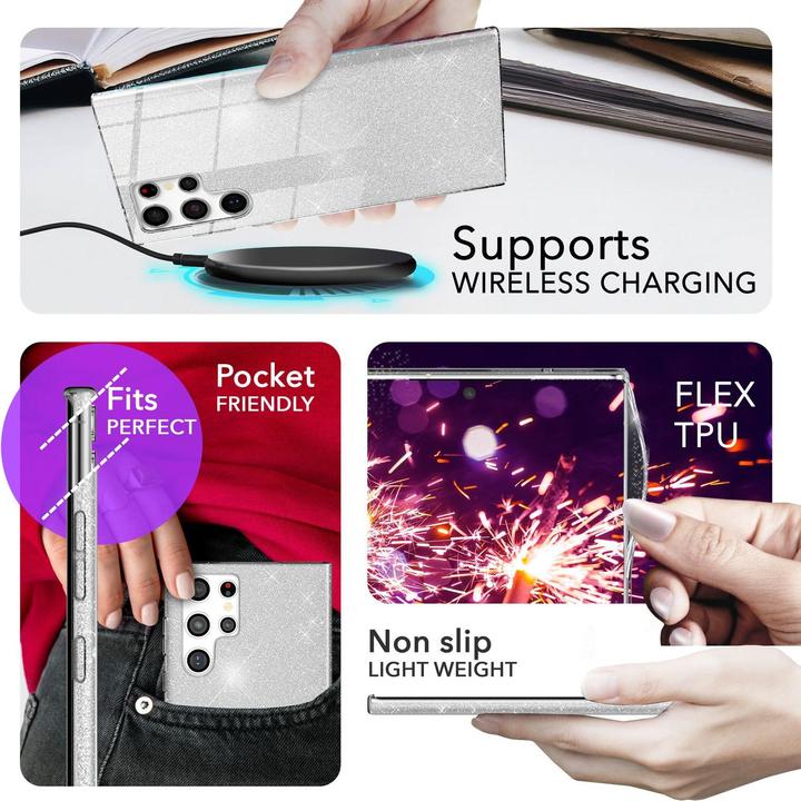 Actual product image Nalia Glitter hybrid cover (Samsung Galaxy S24 Ultra)