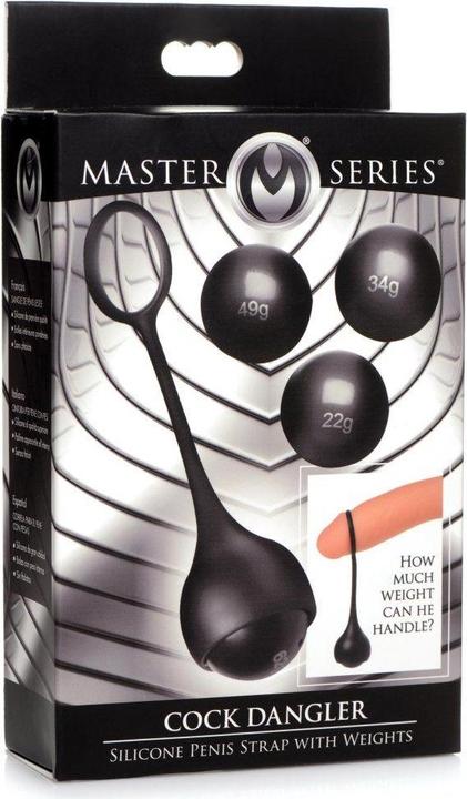 Actual product image Master Series Cock Dangler Silicone Penis Strap with Weights (3.60 cm)