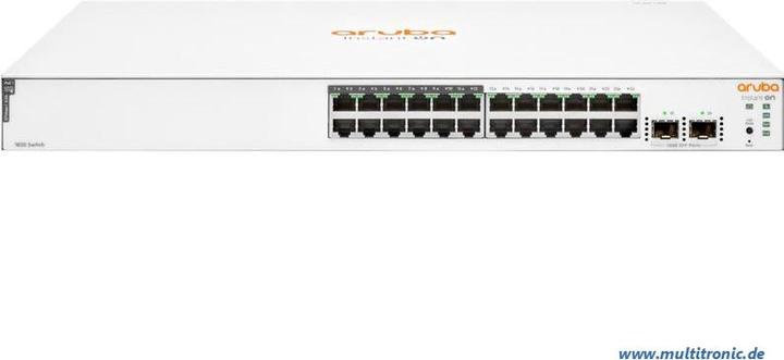 Productafbeelding HPE Aruba Switch 1830 24G 2SFP 24xGBit/2xSFP (12xPoE/195W) JL813A (24 Havens)