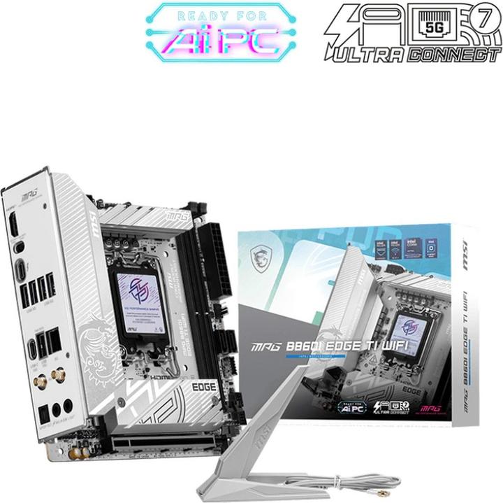 Immagine prodotto MSI MPG B860I EDGE TI WIFI (B860,S1851,mITX,DDR5) (LGA 1851, Intel B860, Mini-ITX)