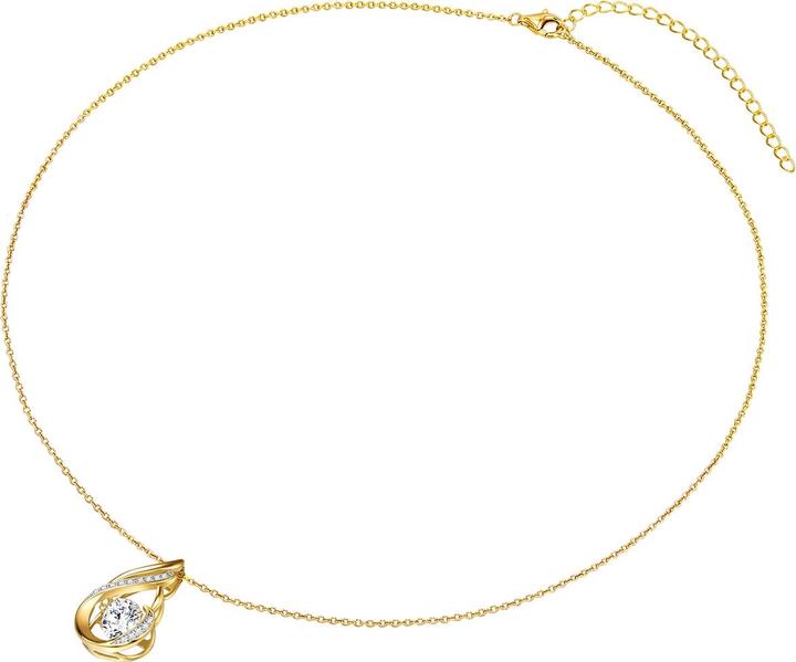 Immagine prodotto Rafaela Donata Catena da donna in argento sterling con zirconi in oro giallo da 42,0 cm + 7,0 cm di estensione - (Argento, 42 - 49 cm)