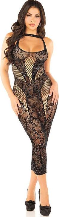 Actual product image Leg Avenue Seamless cut long dress, black, one size fits all (One size)
