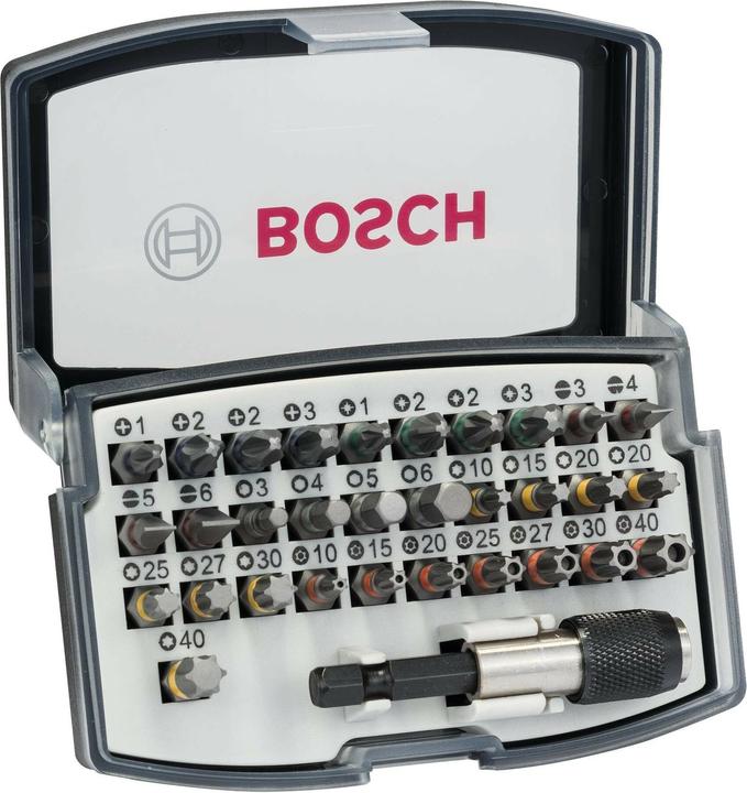 Produktbild Bosch Professional Zubehör Bits-Satz mit Klingenhalter (Kreuz Phillips PH M1, Kreuz Phillips PH M2, Kreuz Pozidriv PZ M1, Kreuz Pozidriv PZ M2, Kreuz Phillips PH M3, Kreuz Pozidriv PZ M3, Innensechsrund TX mit Loch M10, Innensechsrund TX mit Loch M20, Innensechsrund TX Mit Loch M25, Innensechsrund TX mit Loch M27, Innensechsrund TX mit Loch M30)
