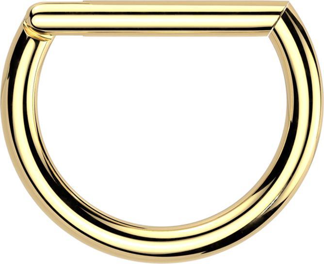 Star Piercing Micro Segmentring klappbar vergoldet Halbring (ohne Messing, Titan G23)