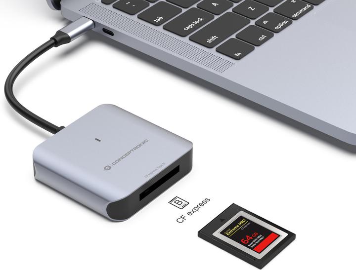 Image du produit Conceptronic Lecteur de cartes USB 3.2 Gen2 Typ-B CFEXPRESS 2.0 sw (USB 3.2 Gen 2)