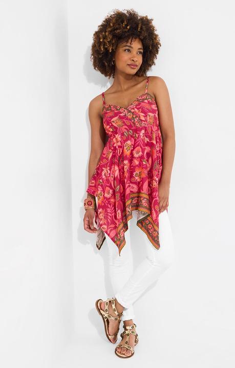 Actual product image Joe Browns Floral Shirred Waist Asymmetric Hem Top
