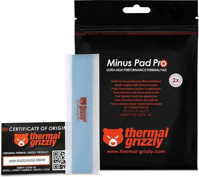 Image du produit Thermal Grizzly TG Minus Pad Pro - 120x20x0,5 mm 2 pcs (0.50 mm)