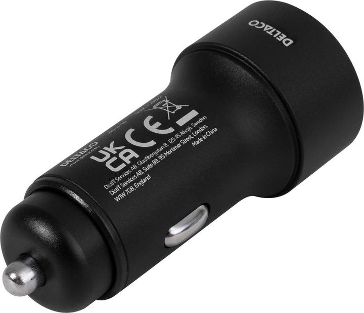Actual product image Deltaco USBC-CAR122 mobile device charger Black Auto