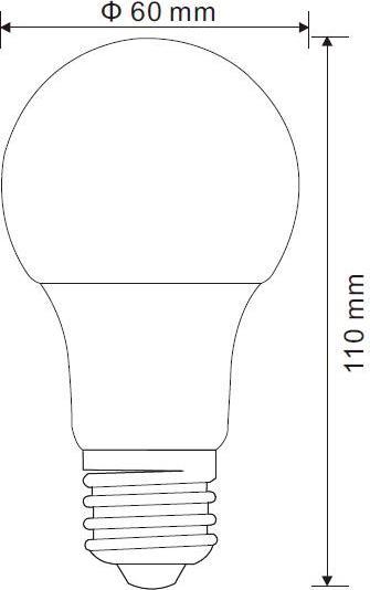 Actual product image Globo LED illuminant aluminum 1xE27 LED (E27, 9 W, 810 lm, 1 x, F)