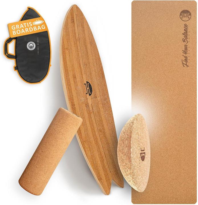Produktbild Jucker Hawaii Balance Board mit Rolle und Korkhalbkugel