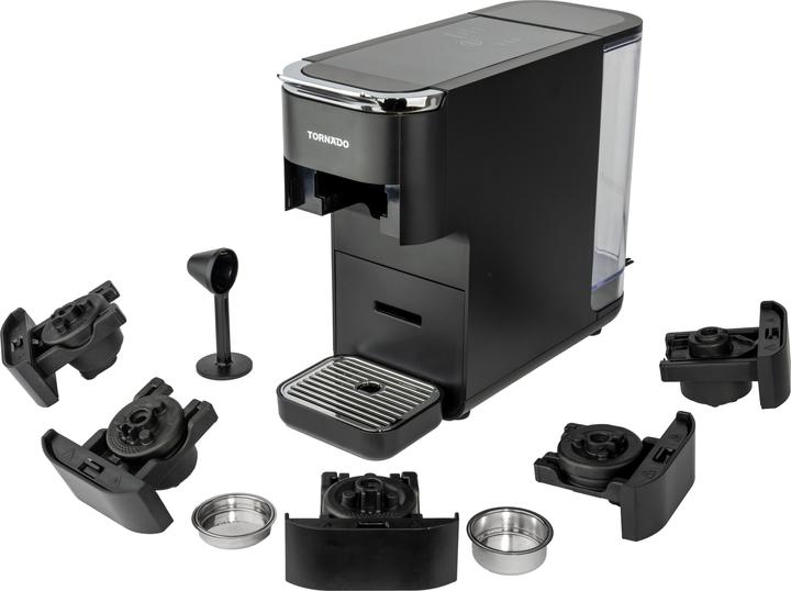Actual product image Tornado Kapselmaschine TCM-7042-GS / 5-in-1 Capsule Coffee Maker Schwarz (NESCAFÉ Dolce Gusto, Lavazza Blue)