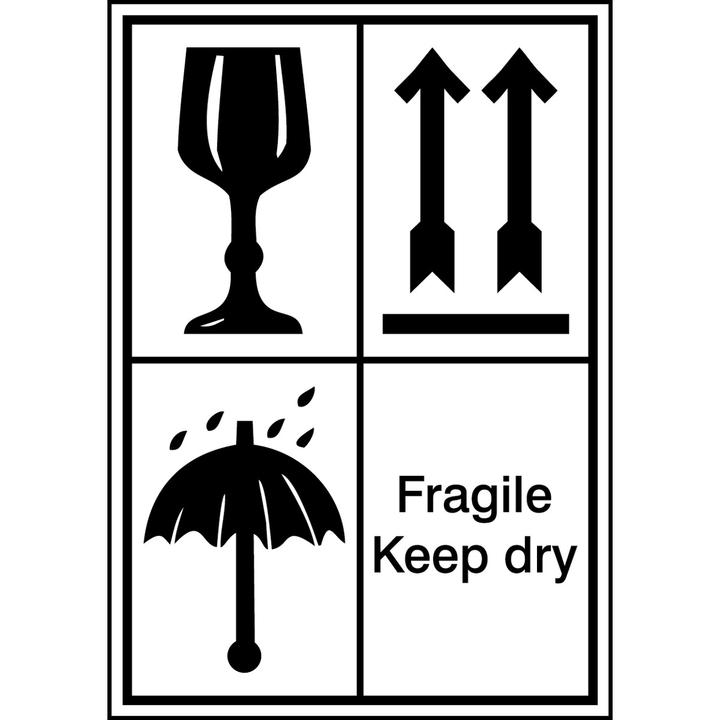 Immagine prodotto Brady Etichette per l'imballaggio - Fragile, Keep dry (testo in inglese)