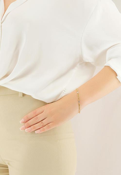 Image du produit Muau Chaîne de 8 (19 cm, 750, Or blanc, Or jaune 18 carats)