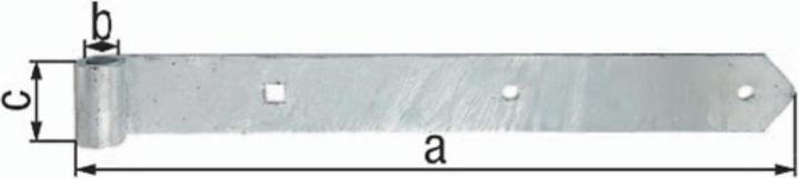 Produktbild GAH Ladenband Breite 60 mm Länge 1200 x 60 mm Stärke 8 mm Stahl feuerverzinkt Ø 20 mm abgerundet