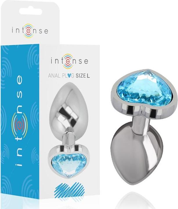 Produktbild Intense Analplug Metall Aluminium Herz N Blau Grösse L