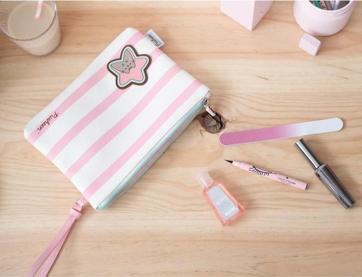 Actual product image Pusheen Pencil Case - Rose Collection Universal Cosmetic Bag (23 x 16.5 x 2.5 cm)