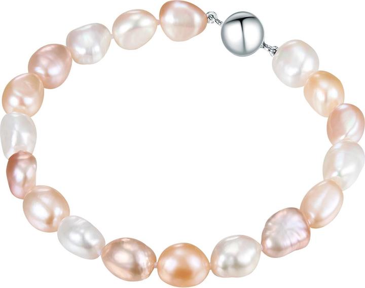 Valero Pearls Damen Sterling Silber Süsswasser-Zuchtperle silber - 31594 (19.50 cm, Sterling Silber)