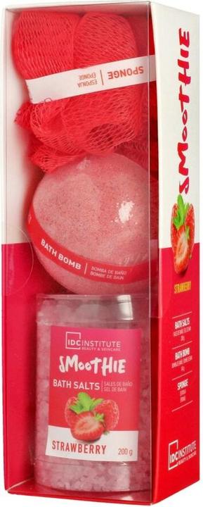 Immagine prodotto IDC Institute Set regalo per la festa della mamma Sali da bagno al frullato di fragola e spugna da bagno