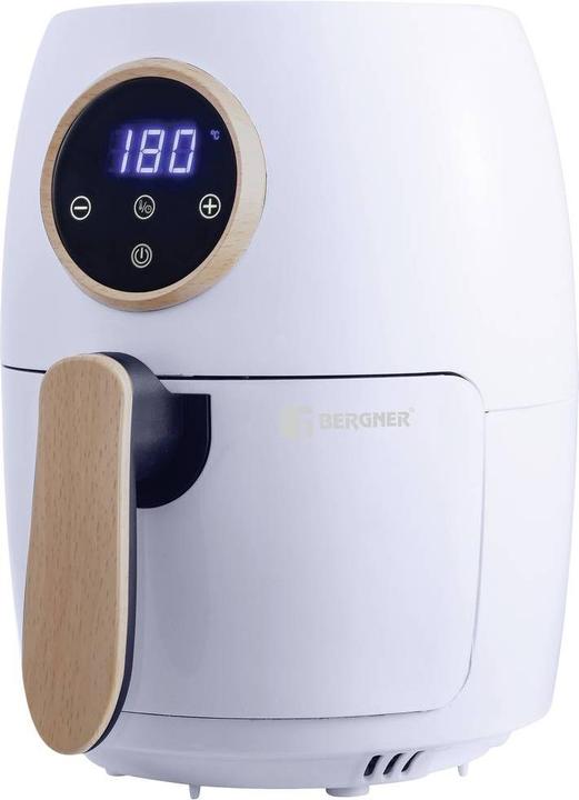 Actual product image Bergner Hot air fryer 1000W non-stick coating, with display, cool-touch housing, overheat function