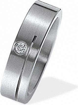 Xen Bandring mit 1 Brillant 0,02 ct. - Schlitz mattiert 6 mm (21, 66)