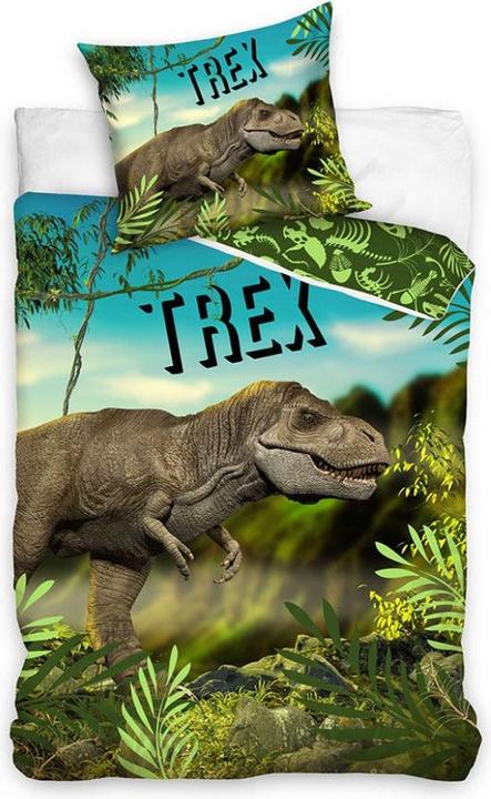 Actual product image Tinisu Dinosaur T-Rex bed linen - soft cotton 135x200 cm pillow and duvet