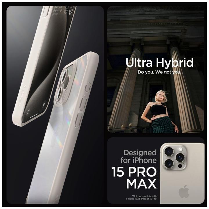 Actual product image Spigen Ultra Hybrid case for iPhone 15 Pro - natural titanium (Apple iPhone 15 Pro)