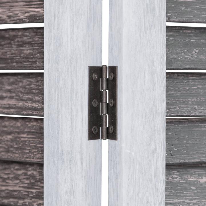 Produktbild Greendeco 3 fach Paravent Raumteiler Holz Trennwand spanische Wand Sichtschutz grau baun