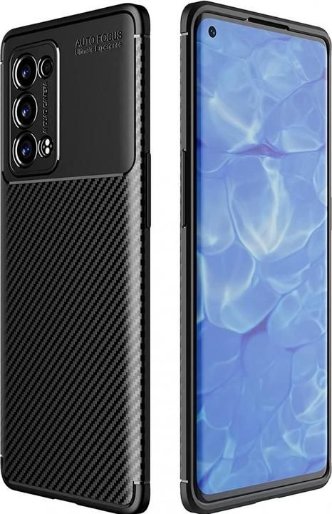 Productafbeelding Screenguard Oppo Reno6 Pro 5G Romp Carbon Design TPU Hoesje (Oppo Reno 6 Pro)