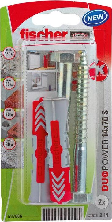 Productafbeelding Fischer DUOPOWER 14 x 70 incl. schroeven (2 Pcs.)