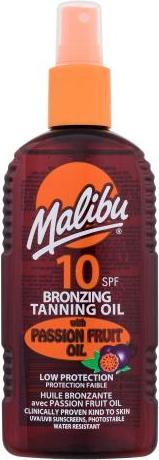 Malibu Bronzing Tanning Oil Passion Fruit Oil SPF10 - Waterproof Tanning Oil Spray with Passion (Selbstbräunungsöl, 200 ml)