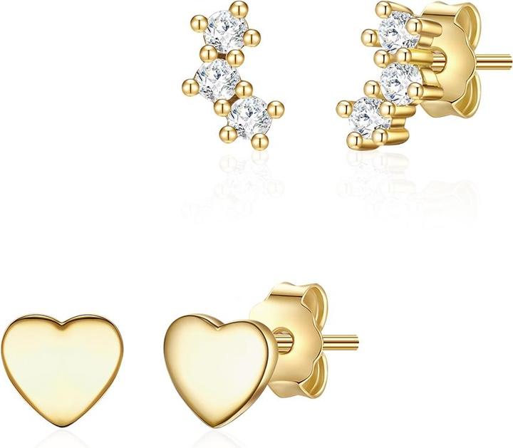 Immagine prodotto Lulu & Jane Set da donna (orecchini 2) cuore in ottone - 35410 (Ottone)